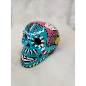 Talavera Hand Painted Ceramic Skull Mexico Day of the Dead
